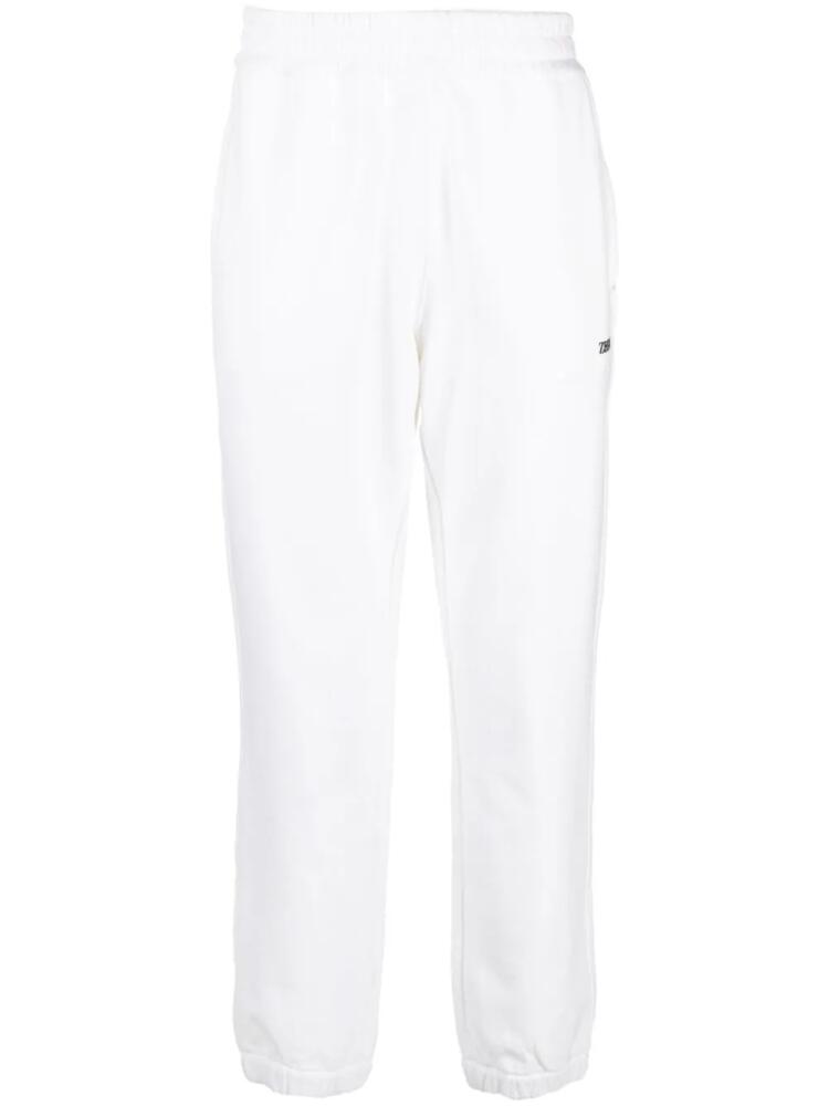 Zegna logo-print cotton track pants - White Cover