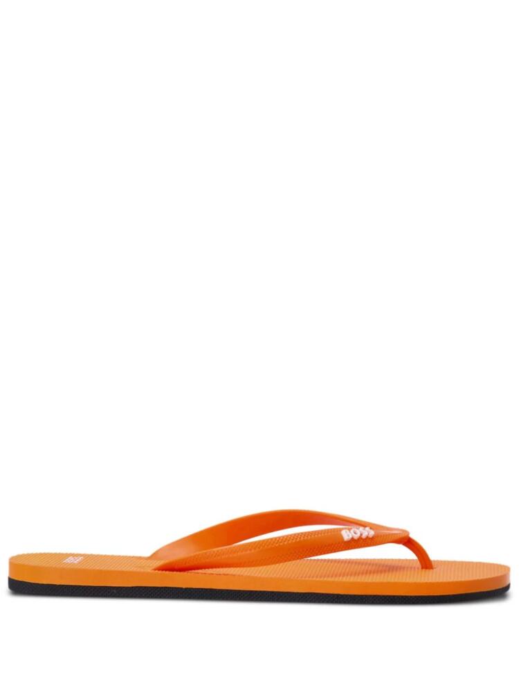 BOSS logo-appliqué flip flops - Orange Cover