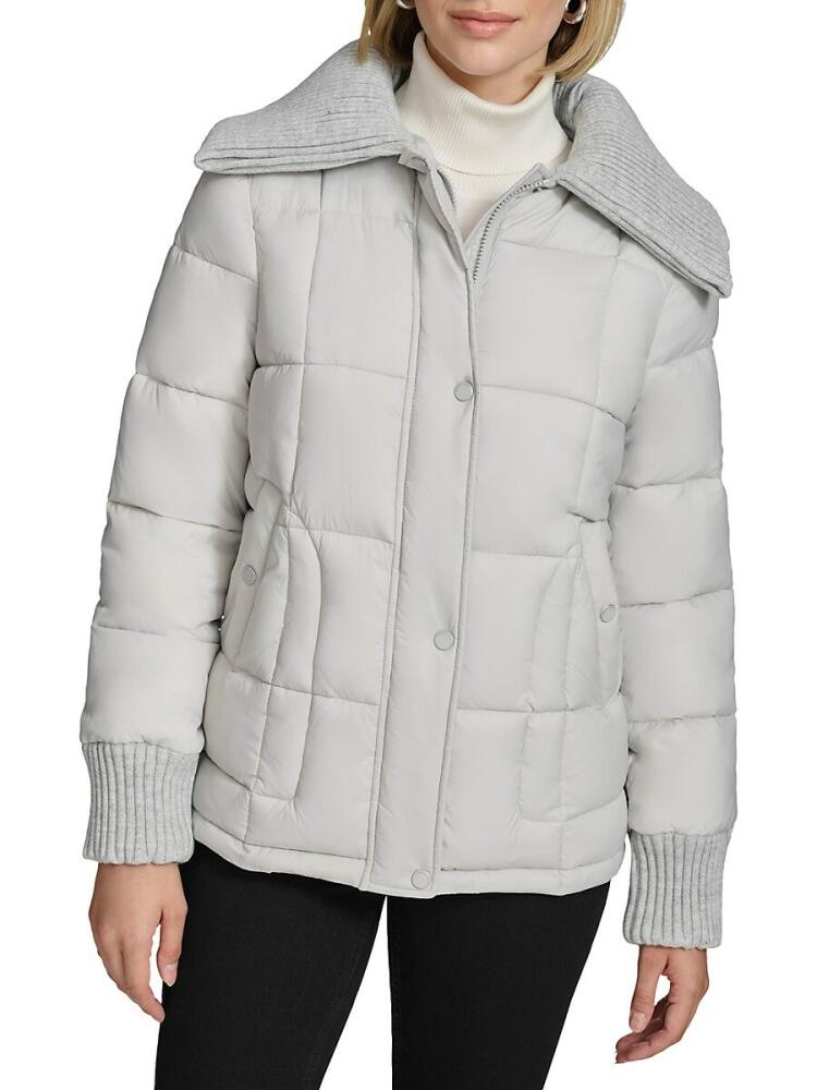 Andrew Marc Women's Riley Quilted Puffer Jacket - Fog Cover