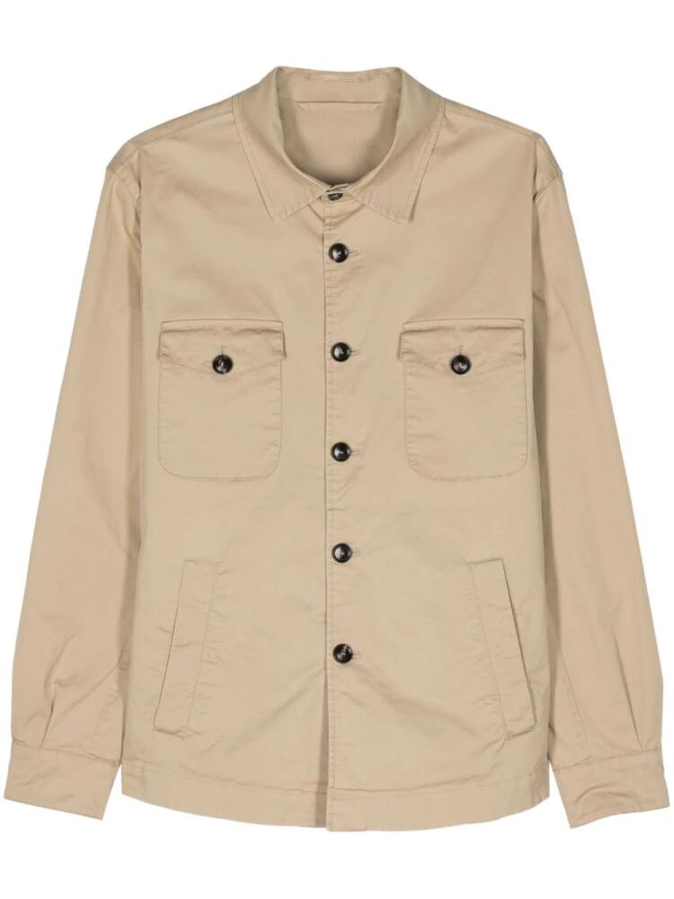 Mazzarelli long-sleeve cargo shirt - Neutrals Cover