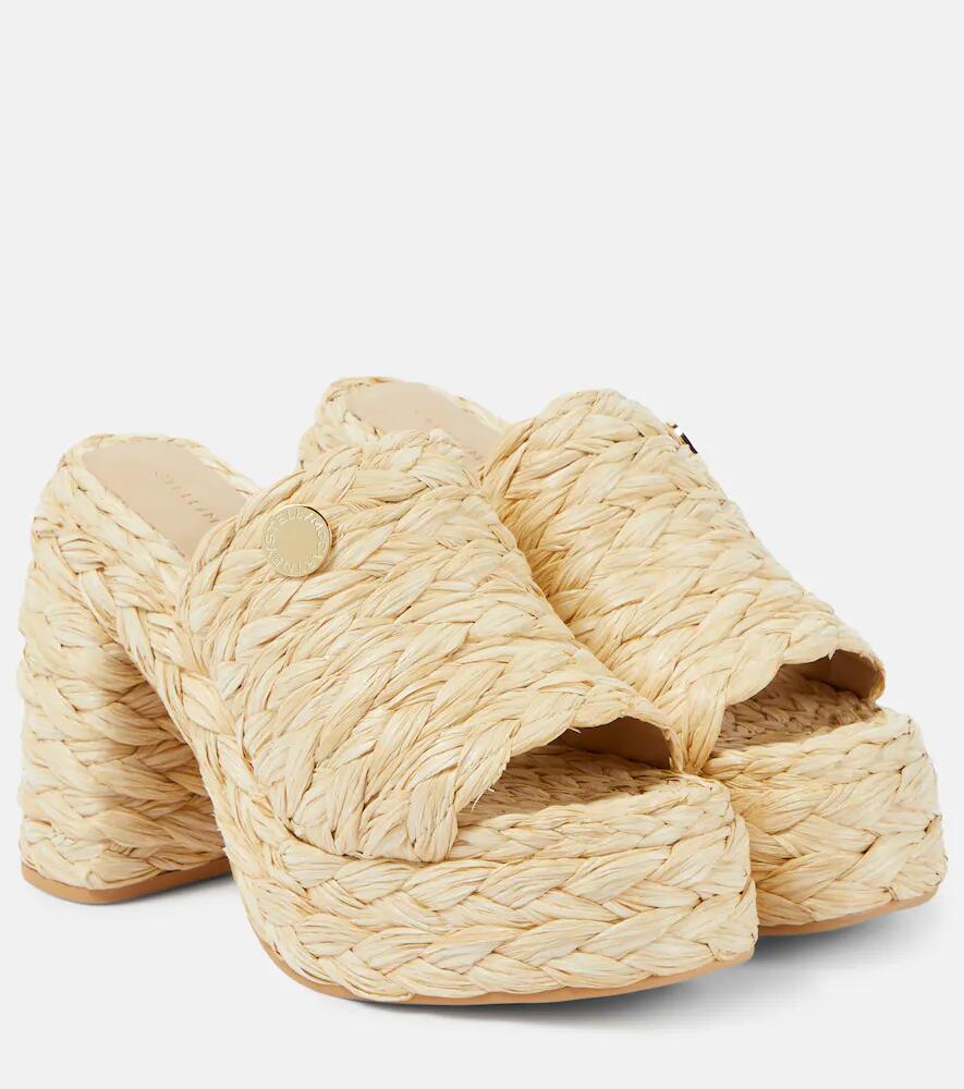 Stella McCartney Skyla raffia-effect platform mules Cover