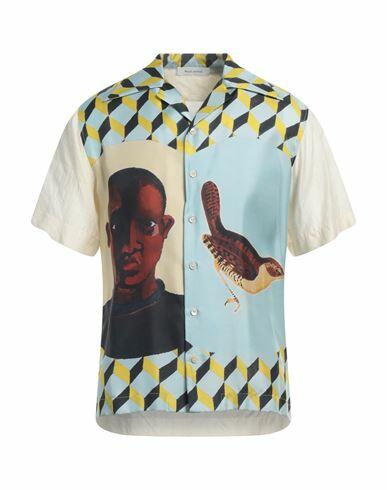 Wales Bonner Man Shirt Sky blue Silk Cover