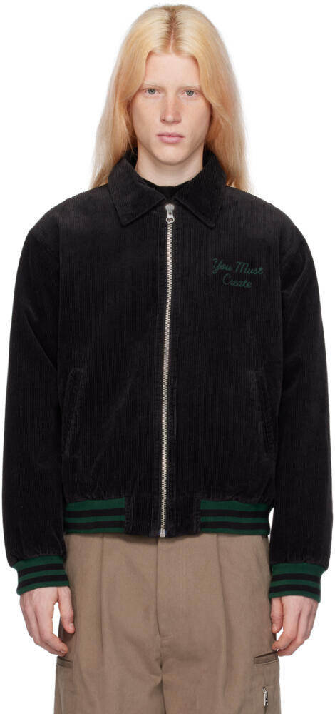 YMC Black Embroidered Jacket Cover