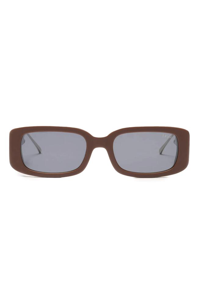 DEZI Drippy 53mm Square Sunglasses in Matte Chocolate/Silver Cover