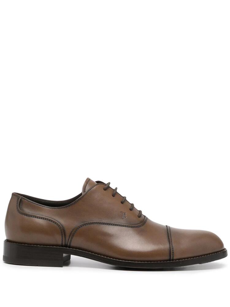 Tod's polished-finish lace-up shoes - Brown Cover