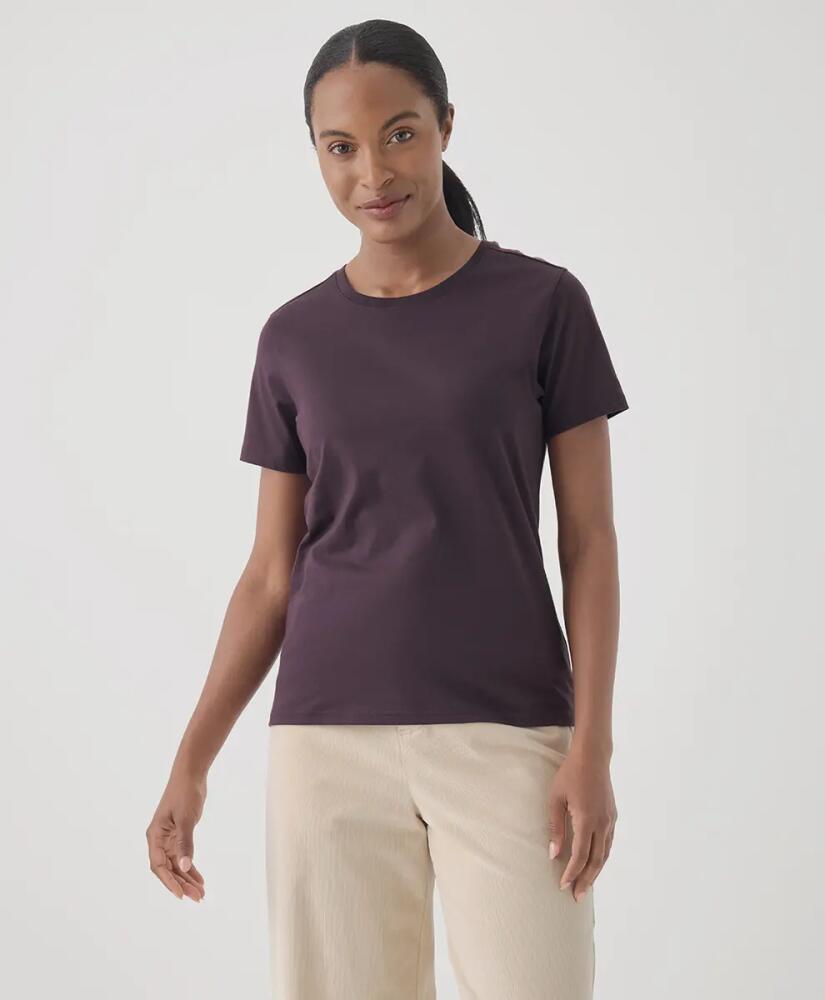 Pact Organic Cotton Softspun Crew Neck Tee in Plum Cover