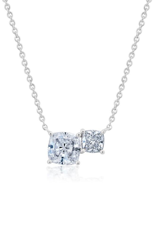 Crislu Cushion Cut Cubic Zirconia Pedant Necklace in Silver Cover