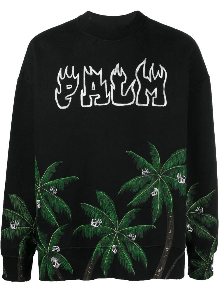 Palm Angels Palm & Skull logo-print sweatshirt - Black Cover