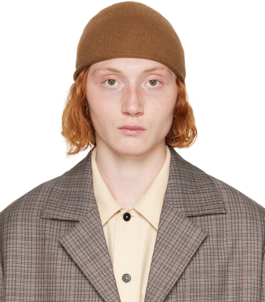 Jil Sander Brown Rolled Edge Beanie Cover