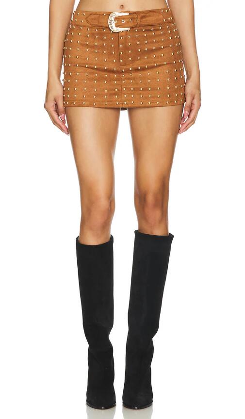 MORE TO COME Reese Mini Skirt in Brown Cover