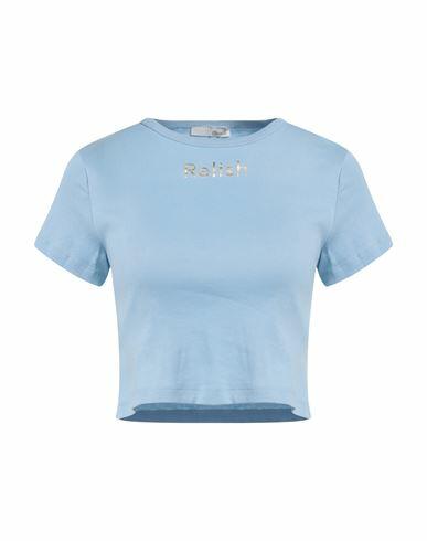 Relish Woman T-shirt Sky blue Cotton, Elastane Cover