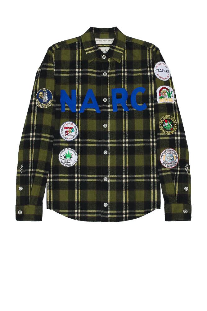 Advisory Board Crystals Narc Flannel Shirt in Green Cover