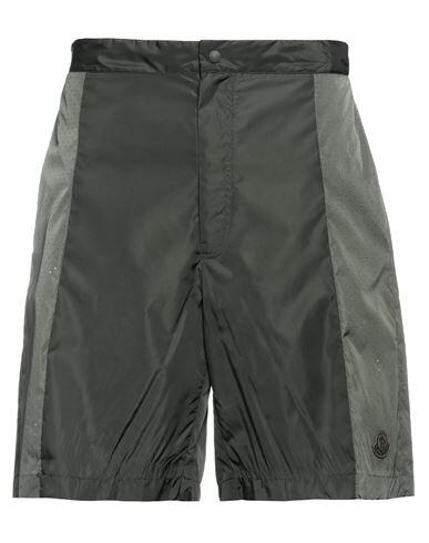 Moncler Man Shorts & Bermuda Shorts Military green Polyamide Cover