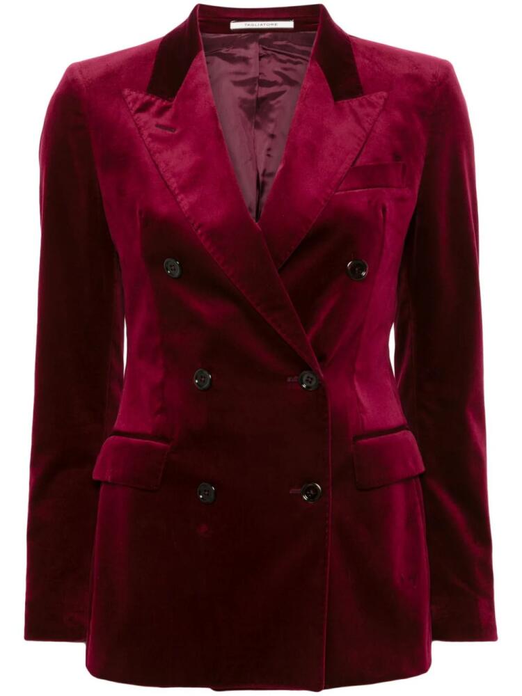 Tagliatore velvet blazer - Red Cover