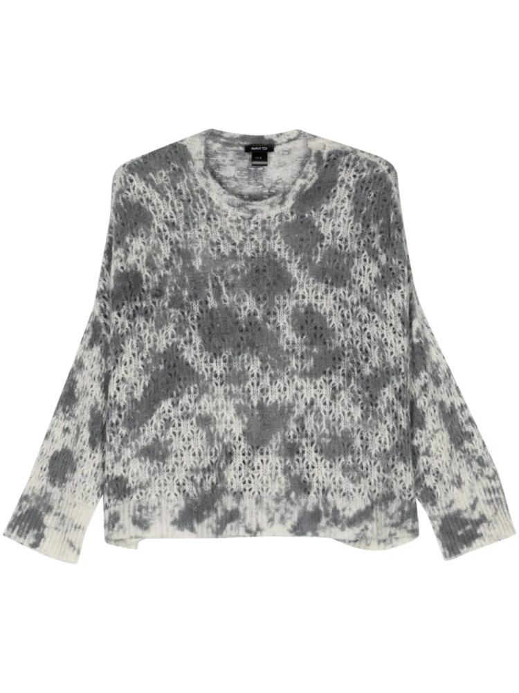 Avant Toi camouflage-print open-knit jumper - Grey Cover