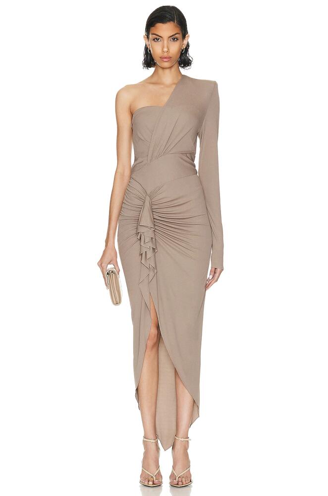 Alexandre Vauthier Bustier Maxi Dress in Taupe Cover