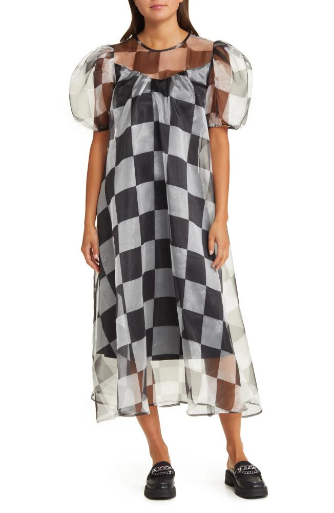 Dressed in Lala Star Energy Plaid Organza Dress in Black White Check Cover