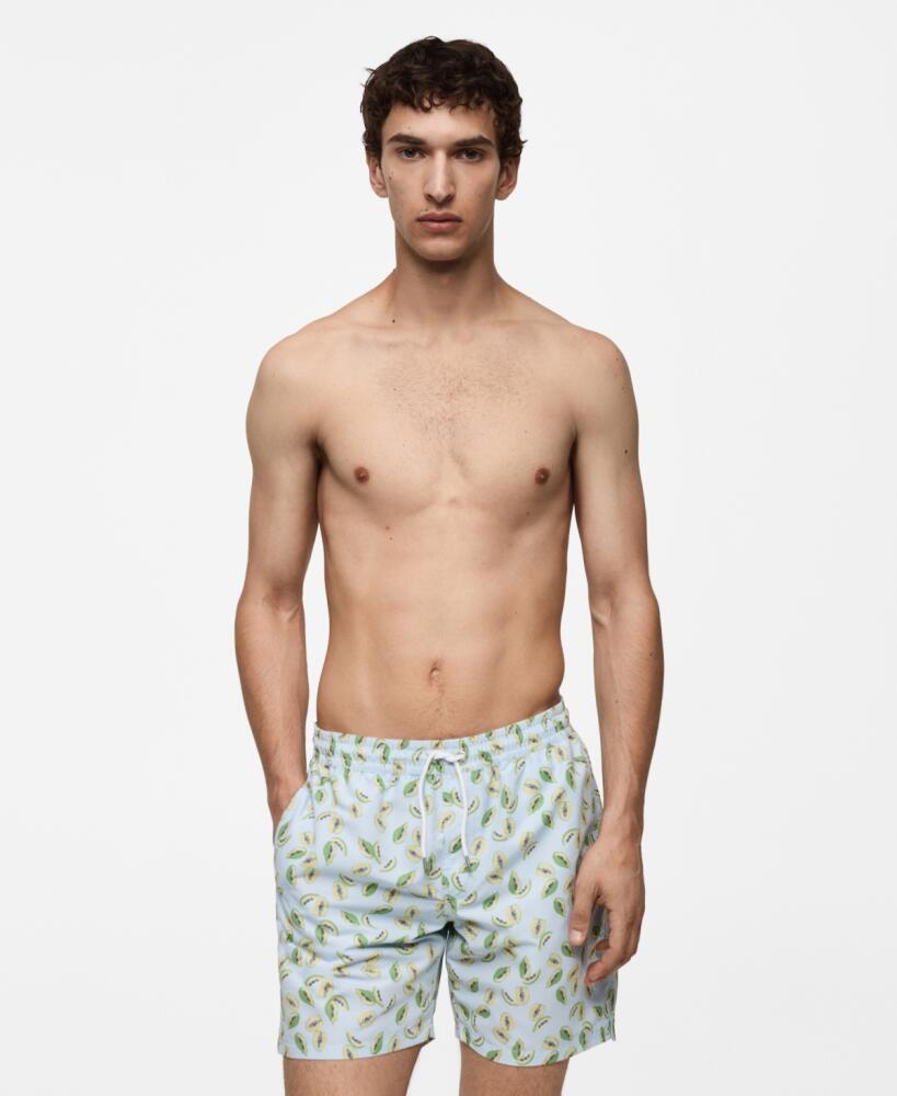 Mango Men's Fruits Print Swimsuit - Sky Blue Cover