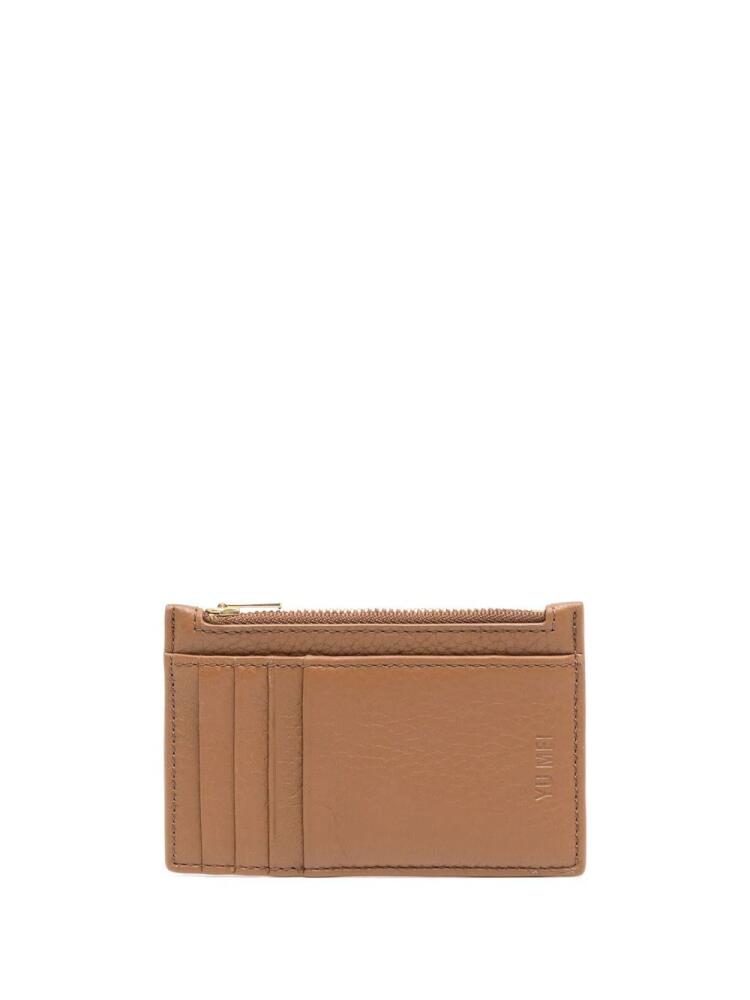 Yu Mei embossed-logo leather wallet - Brown Cover