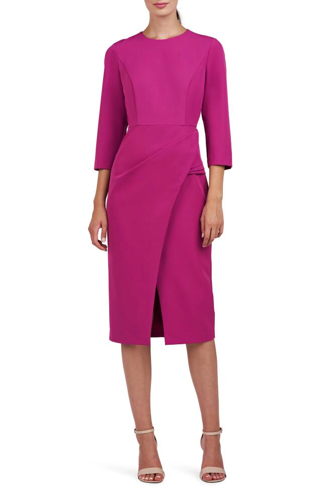 Kay Unger Doreen Midi Sheath Dress in Vivid Berry Cover