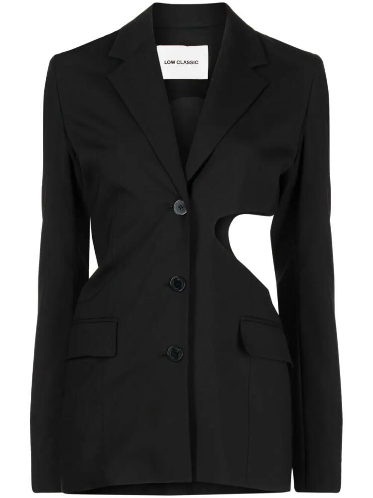 Low Classic notched-lapels cut-out detailing blazer - Black Cover