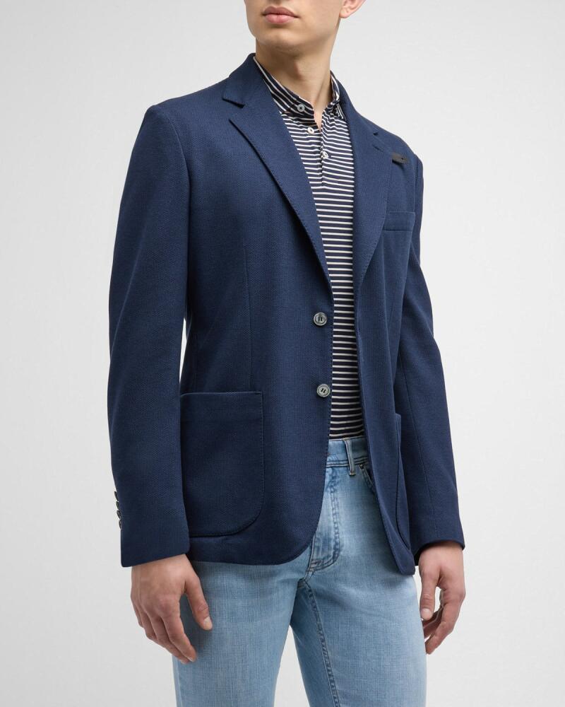 Brioni Men's Pique Knit Two-Button Blazer Cover