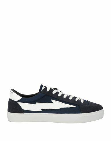 Sanyako Man Sneakers Navy blue Textile fibers, Leather Cover