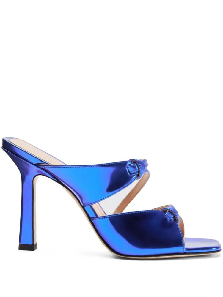 Scarosso Zoe 100mm leather mules - Blue Cover