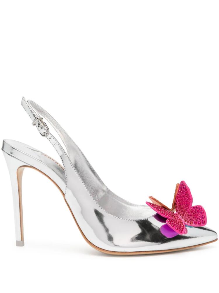 Sophia Webster Vanessa 100mm metallic-finish pumps - Silver Cover