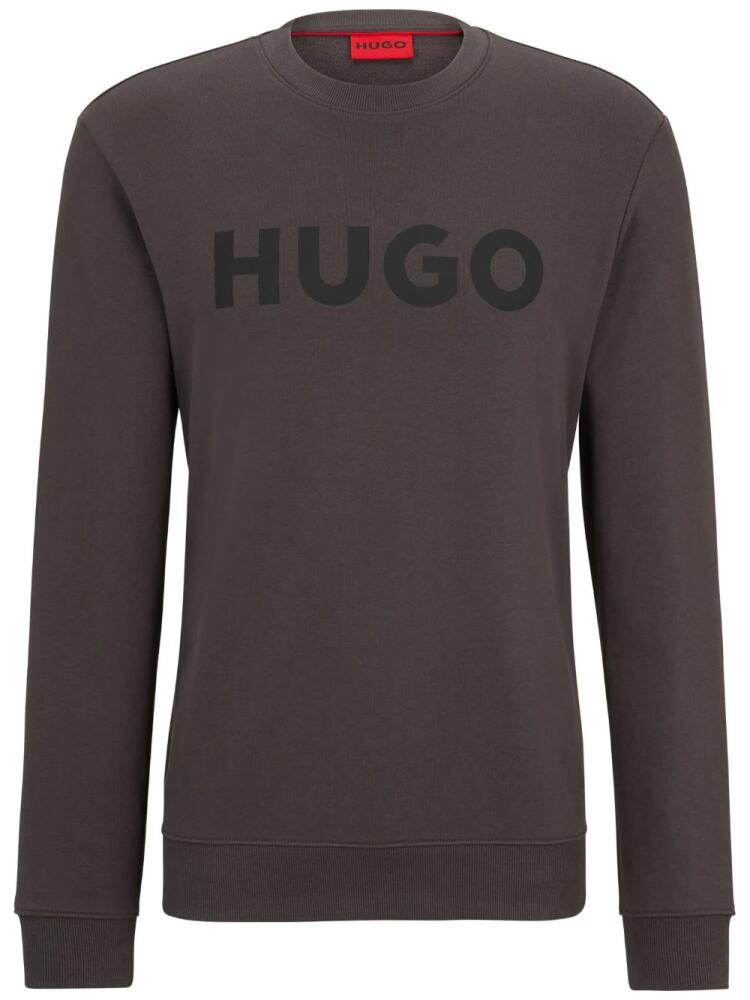 HUGO logo-print cotton sweatshirt - Grey Cover