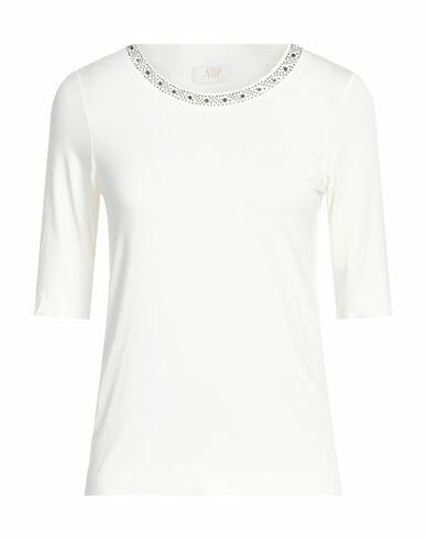 Vdp Collection Woman T-shirt Off white Viscose, Elastane Cover