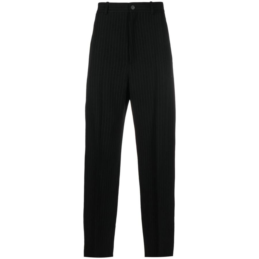 Balenciaga Ladies Black / White Large Fit Tailored Trousers Cover