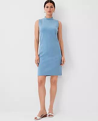 Ann Taylor Geo Mock Neck Sleeveless Shift Dress Cover