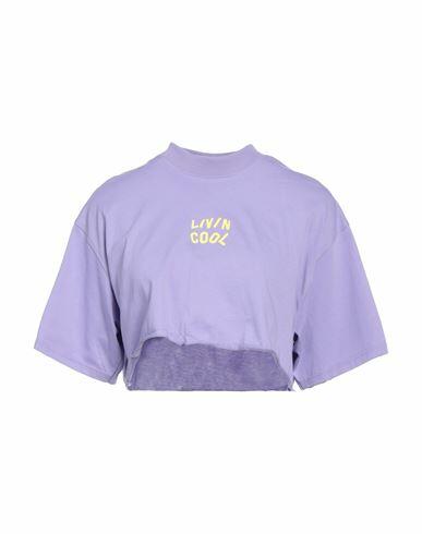 Livincool Woman T-shirt Lilac Cotton Cover