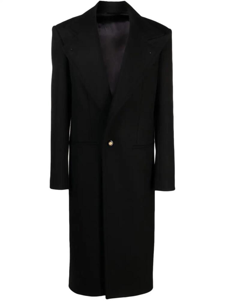 Balmain single-breasted felted wool coat - Black Cover