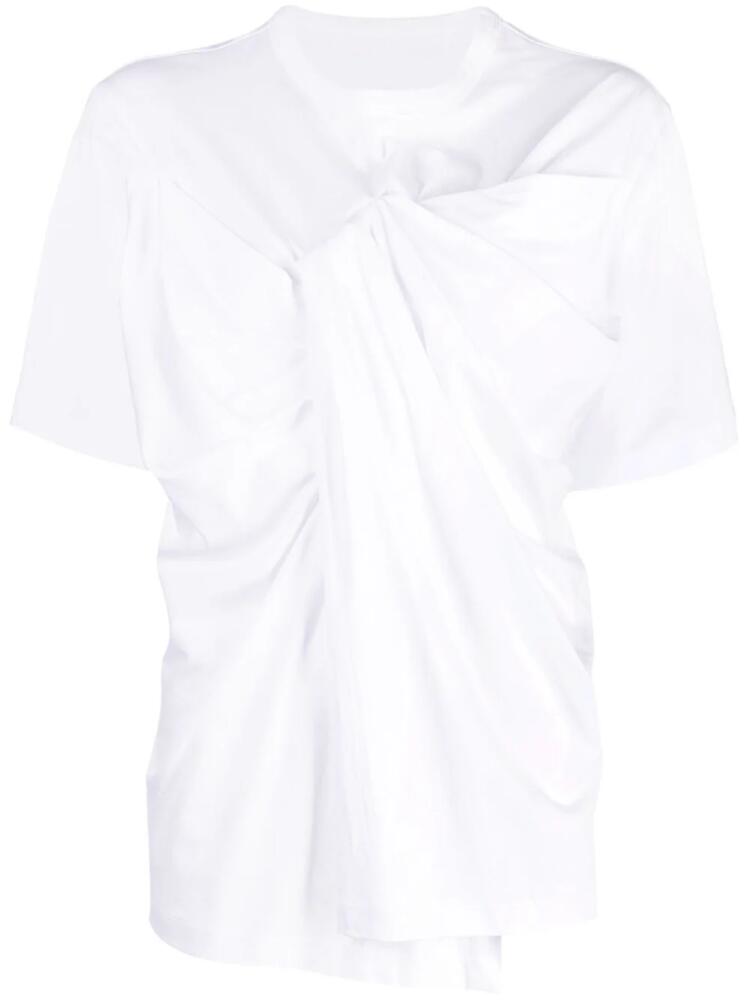 JNBY gathered cotton T-shirt - White Cover