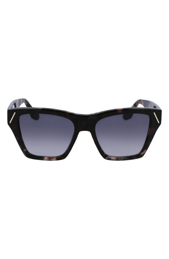 Victoria Beckham 55mm Modified Rectangle Sunglasses in Vintage Grey Havana Cover