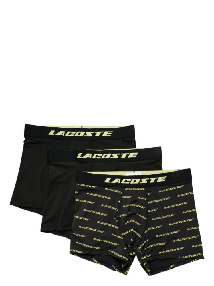 Lacoste logo-waistband microfiber boxers (pack of three) - Black Cover