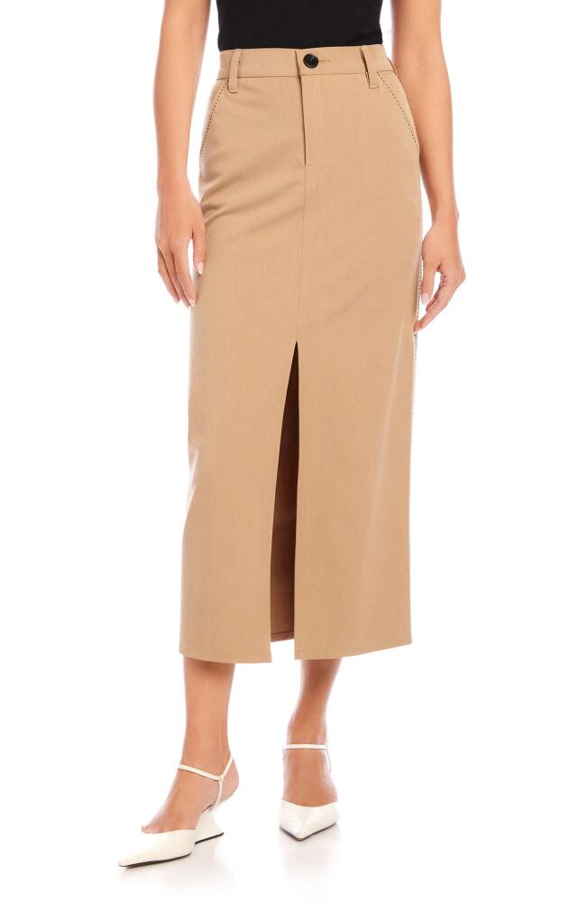 FIFTEEN TWENTY Claire Saddle Stitch High Waist Skirt in Camel Cover