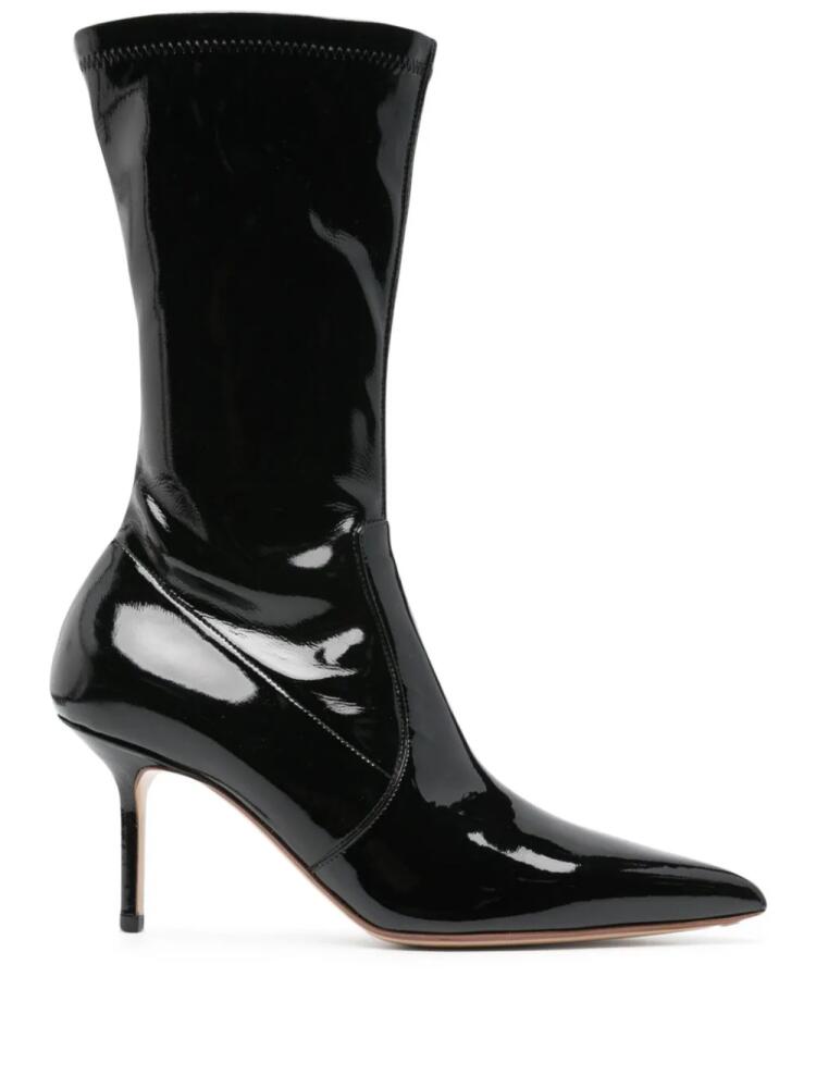 Francesco Russo 75mm patent leather boots - Black Cover