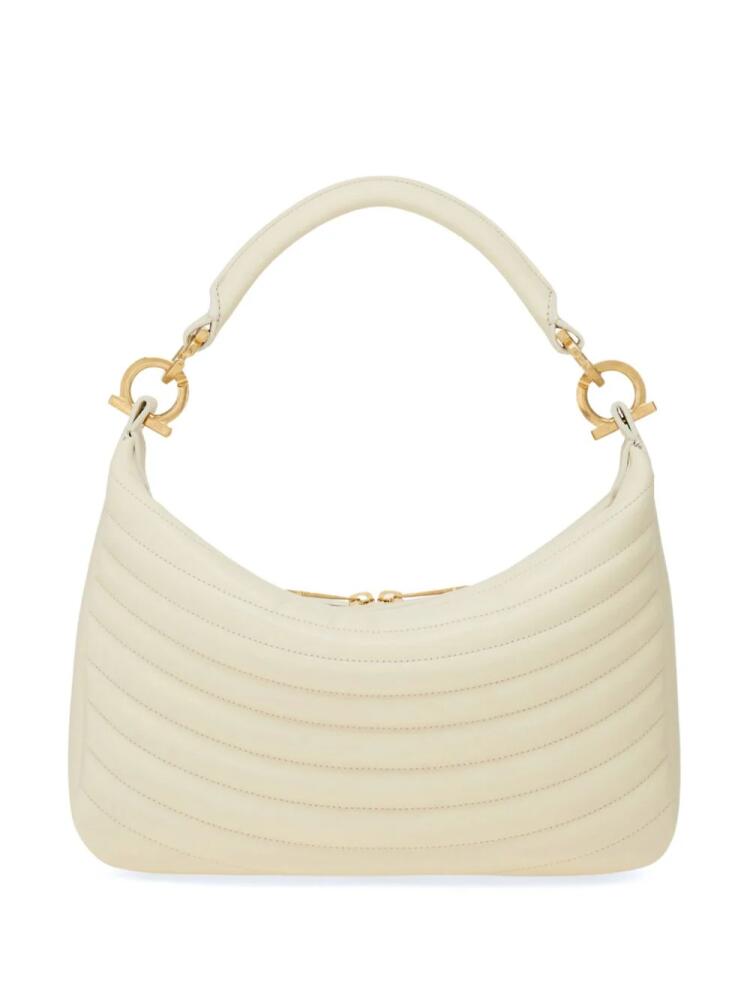 Ferragamo medium quilted crossbody bag - White Cover