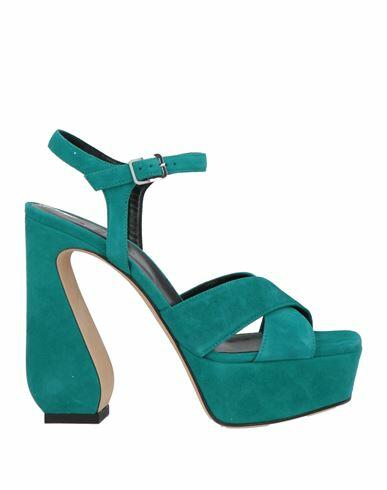 Si Rossi By Sergio Rossi Woman Sandals Turquoise Soft Leather Cover