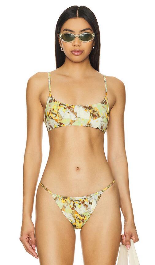 SIEDRES Bandy Bikini Top in Yellow Cover