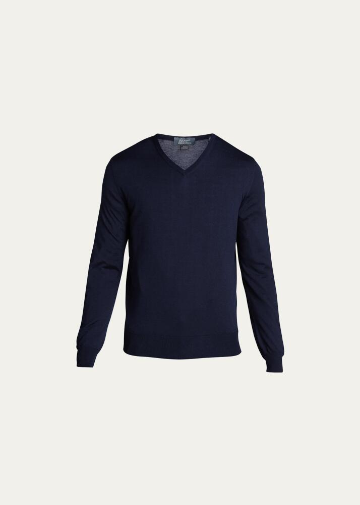 Bergdorf Goodman Men's Solid Cashmere V-Neck Sweater Cover