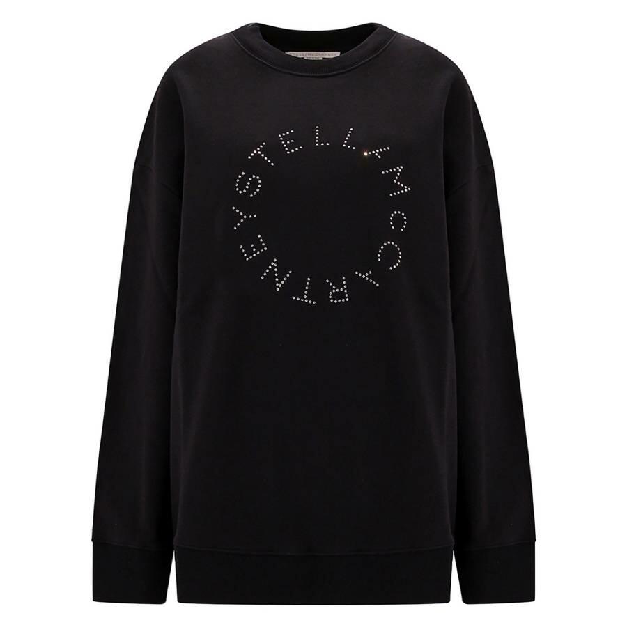 Stella McCartney Black Rhinestone Logo Sweatshirt Cover