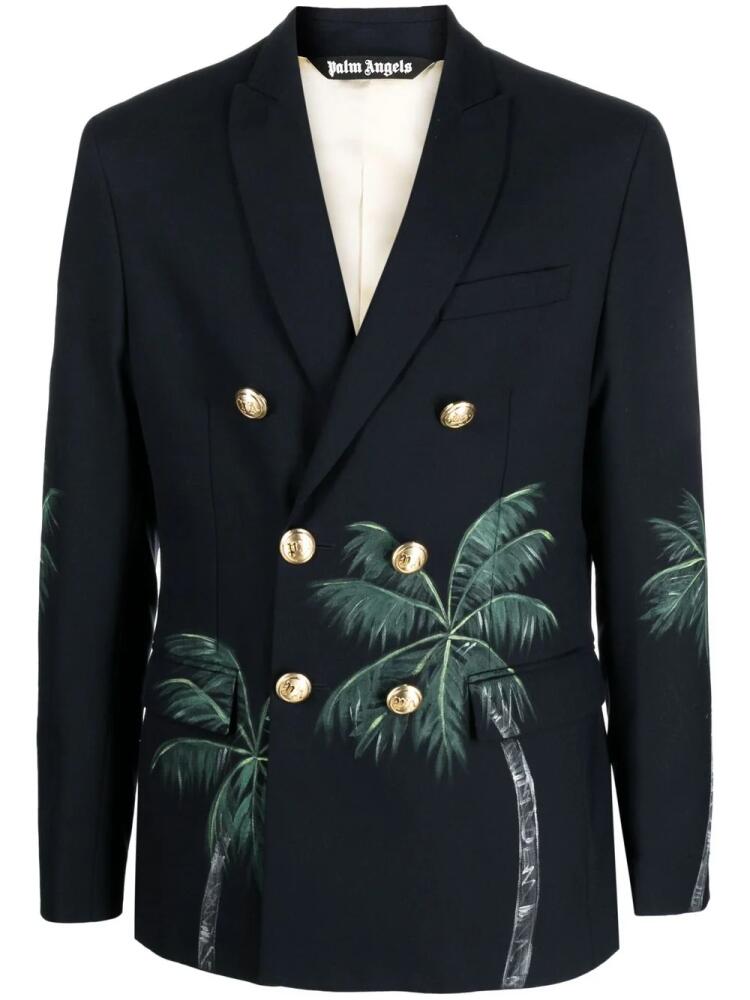 Palm Angels Palms Classic double-breasted blazer - Blue Cover