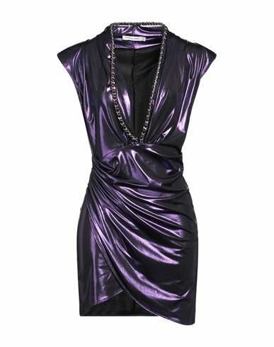 House Of Amen Woman Mini dress Purple Polyester, Polyurethane, Elastane, Aluminum Cover