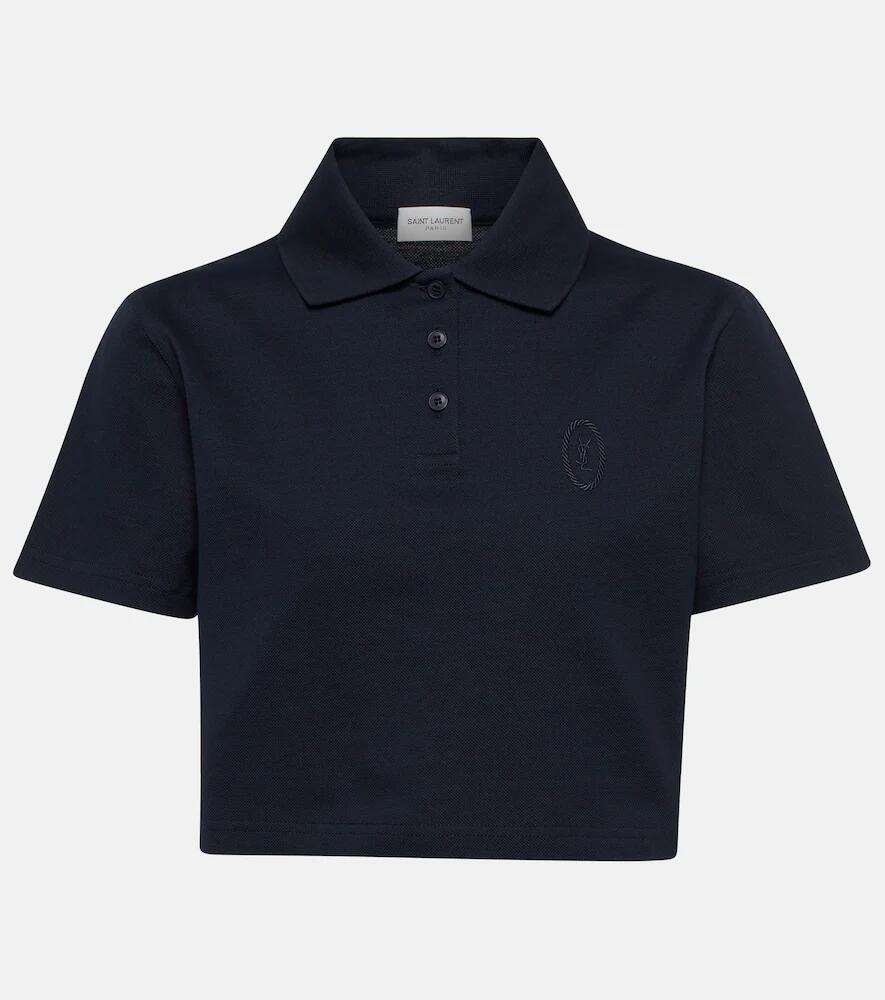 Saint Laurent Cotton piqué cropped polo shirt Cover