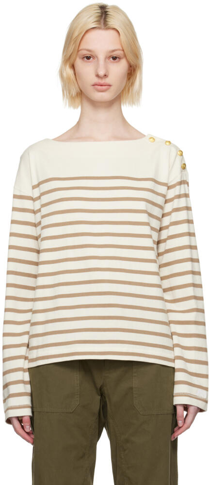 rag & bone Beige Bardot Long-Sleeve T-Shirt Cover