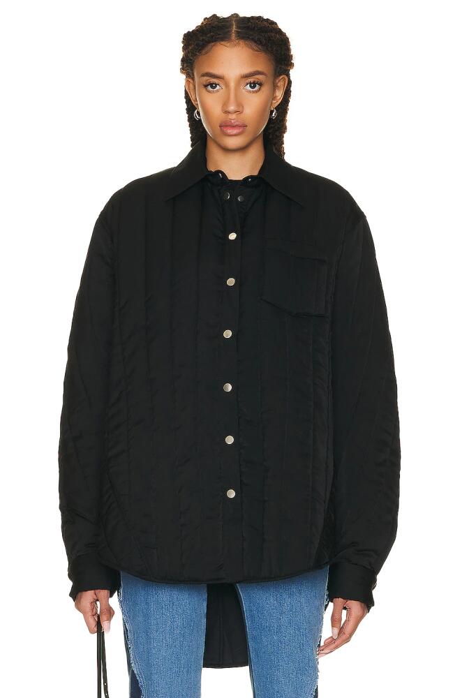 Peter Do Quilted Overshirt in Black Cover